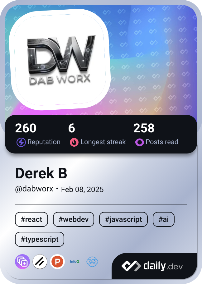 Derek B's Dev Card