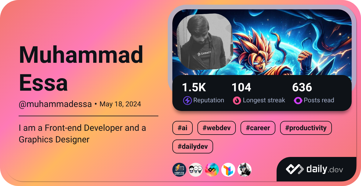 Muhammad Essa's Dev Card