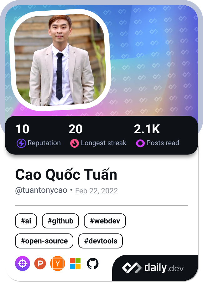 Cao Quốc Tuấn's Dev Card