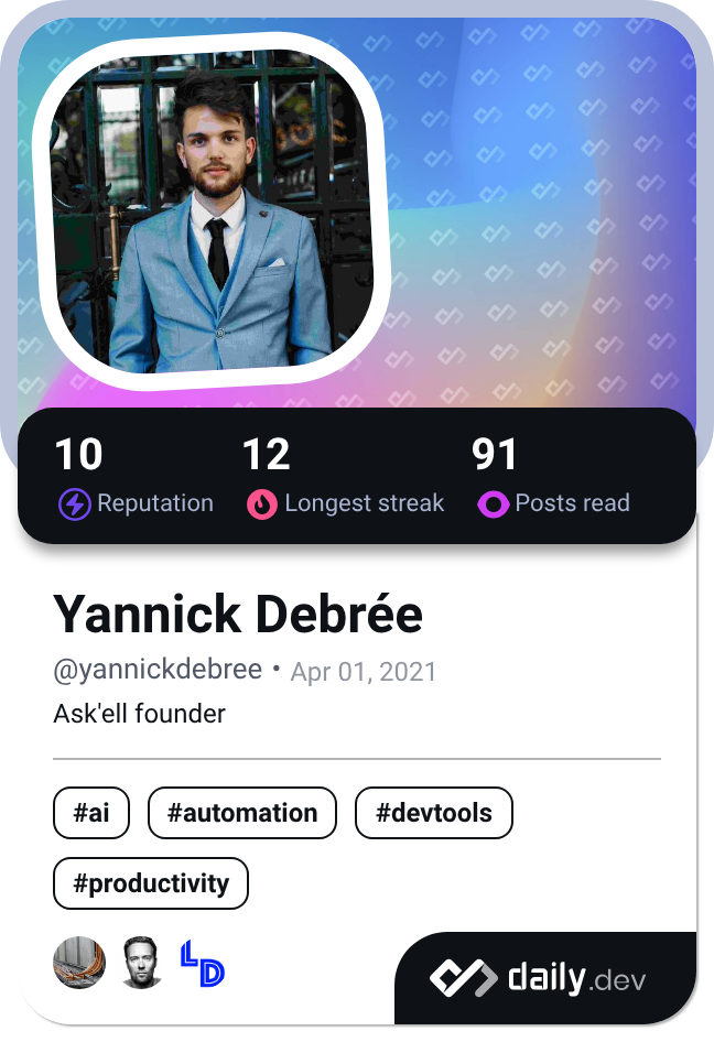 Yannick Debrée's Dev Card