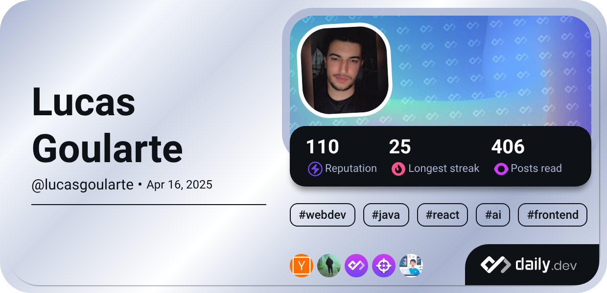 Lucas Goularte Dev Card