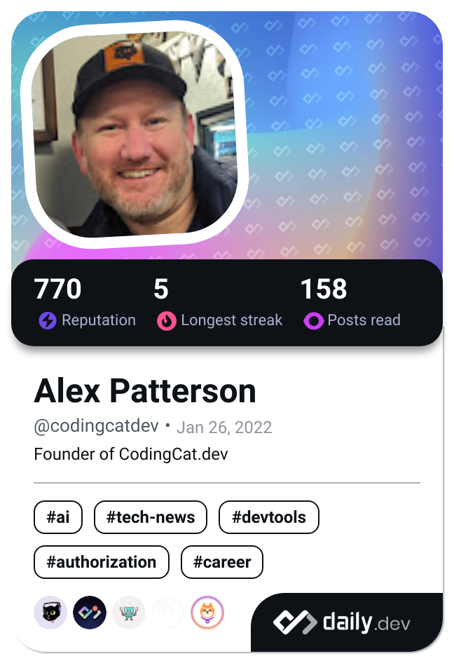 Alex Patterson's Dev Card