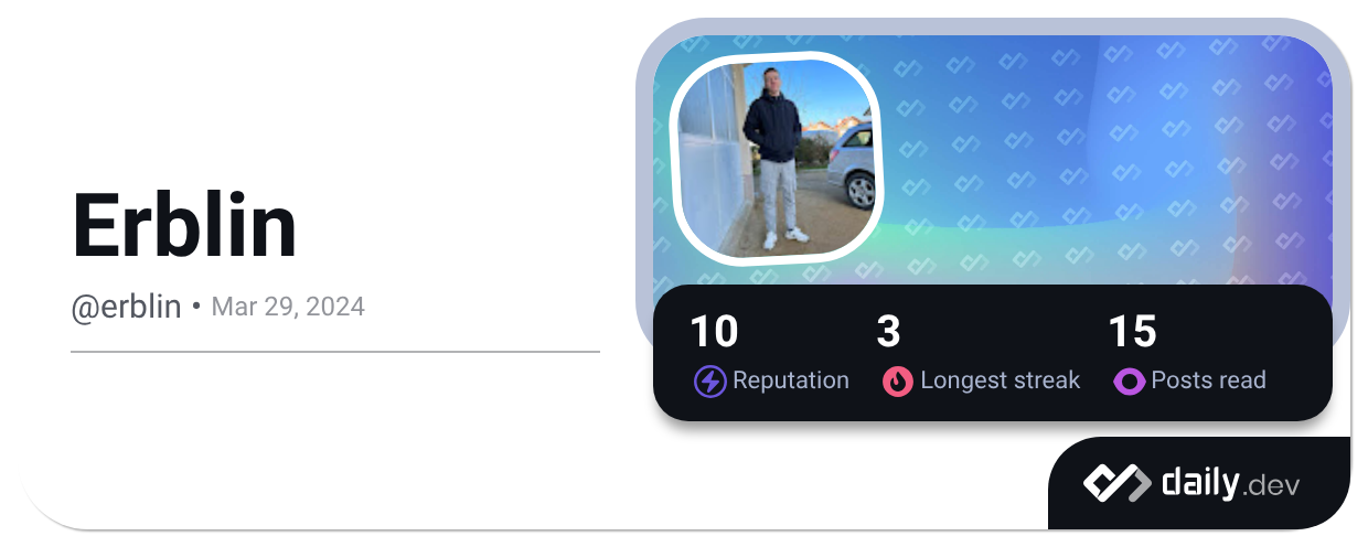Erblin (@erblin) | daily.dev