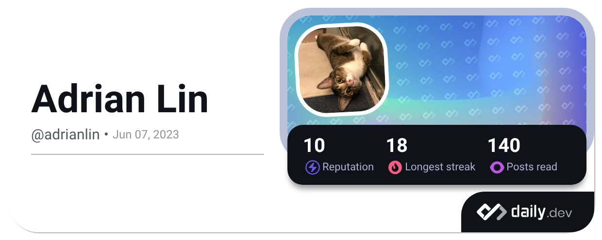 Adrian Lin (@adrianlin) | daily.dev