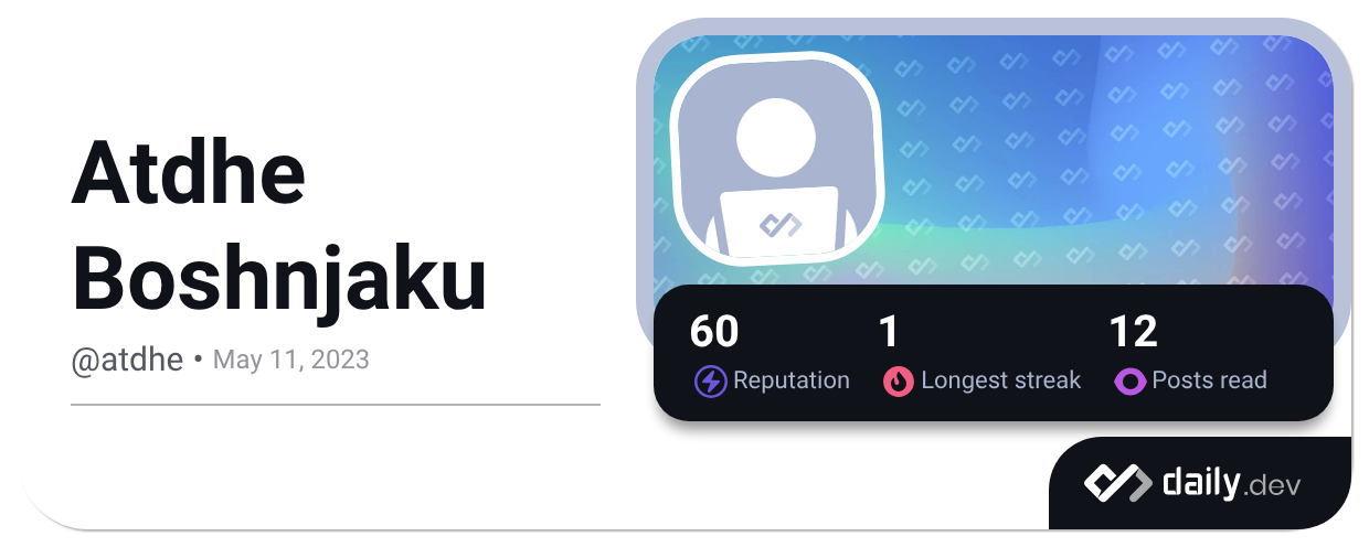 Atdhe Boshnjaku (@atdhe) | daily.dev