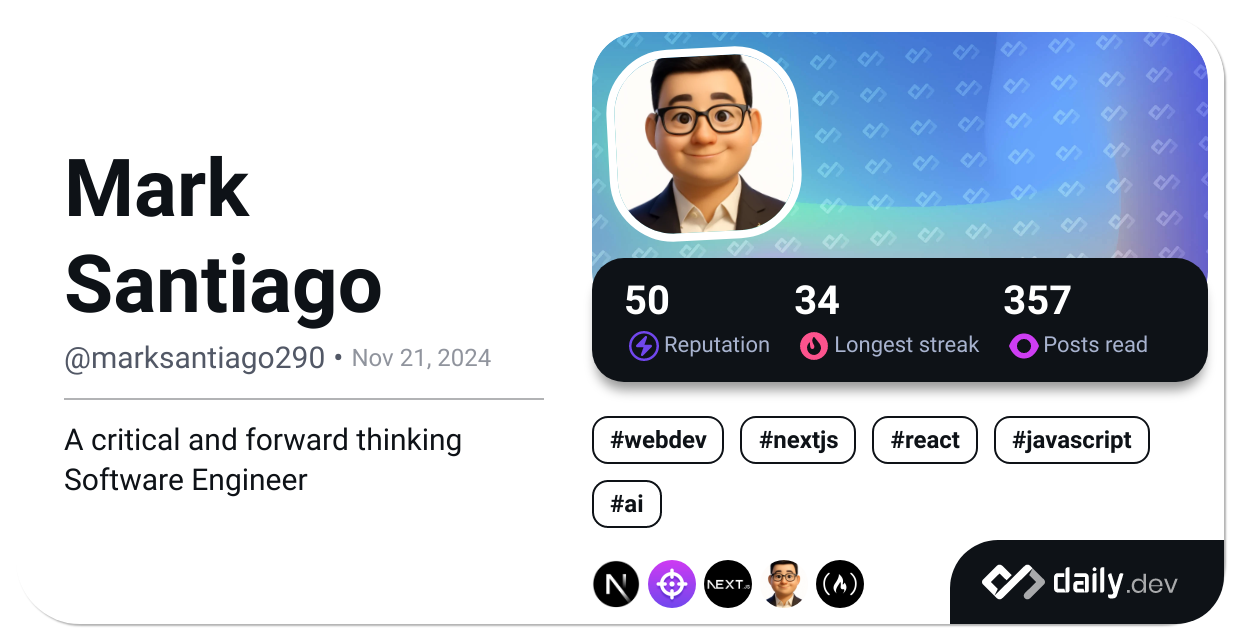 Mark Santiago's Dev Card