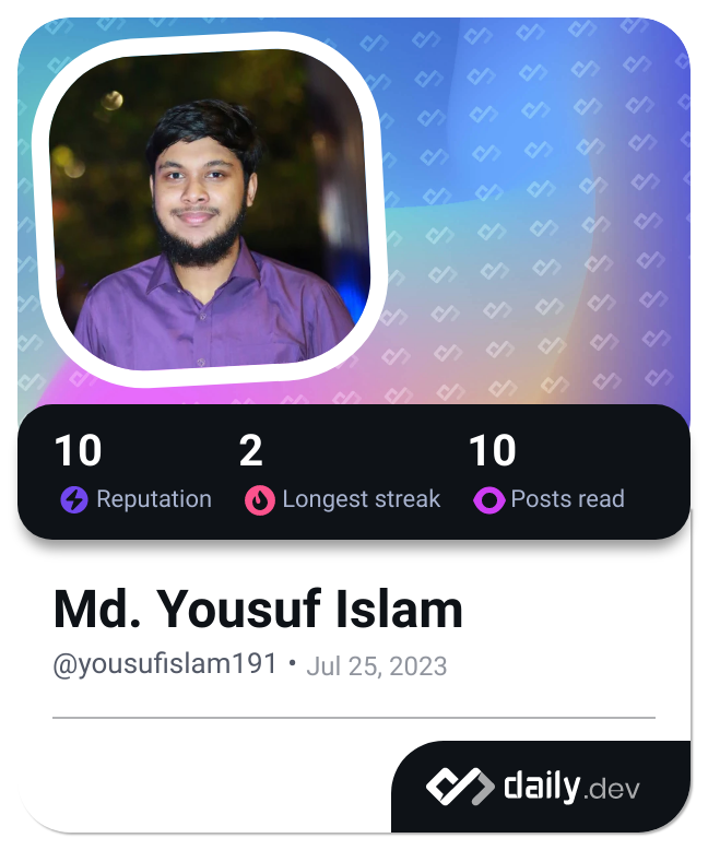 Md. Yousuf Islam's Dev Card