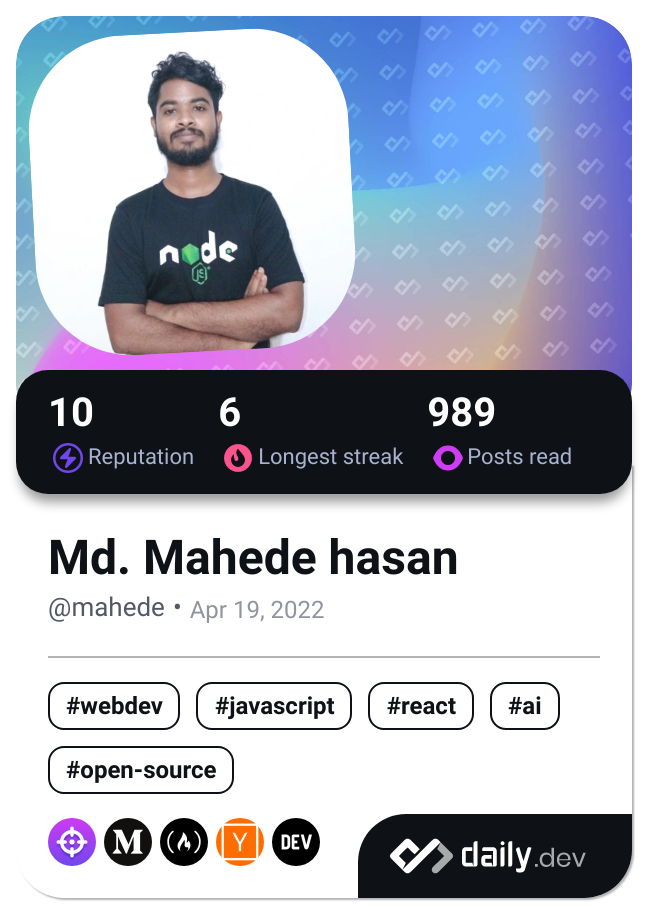 Md. Mahede hasan's Dev Card