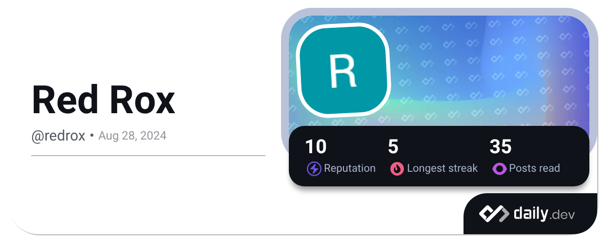 Redrox Red Rox (@redrox) | daily.dev