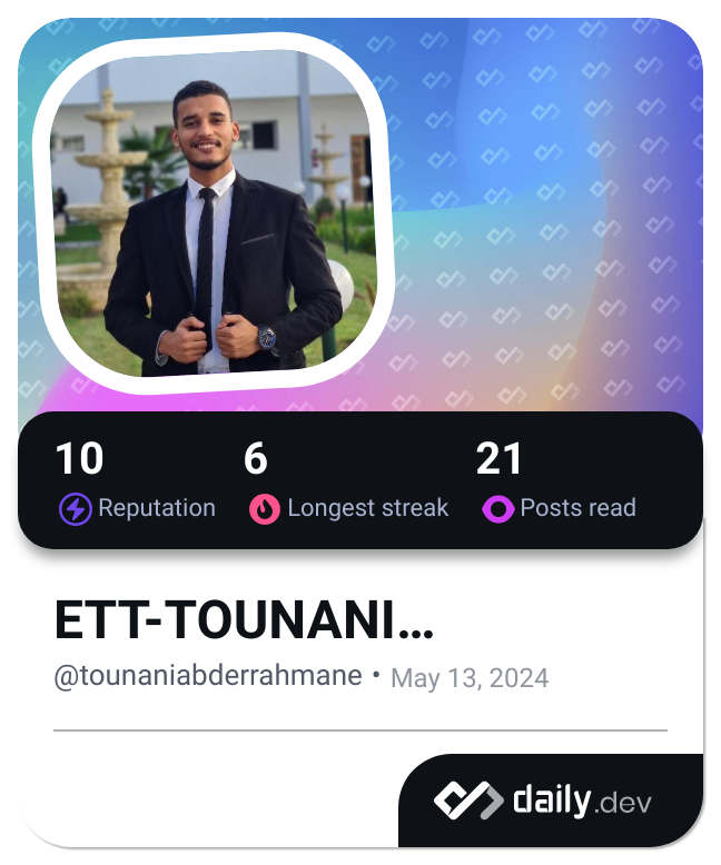ETT-TOUNANI Abderrahmane's Dev Card