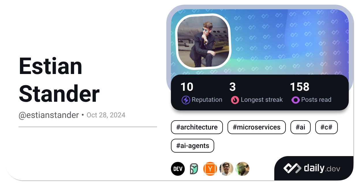 Estian Stander (@estianstander) | daily.dev