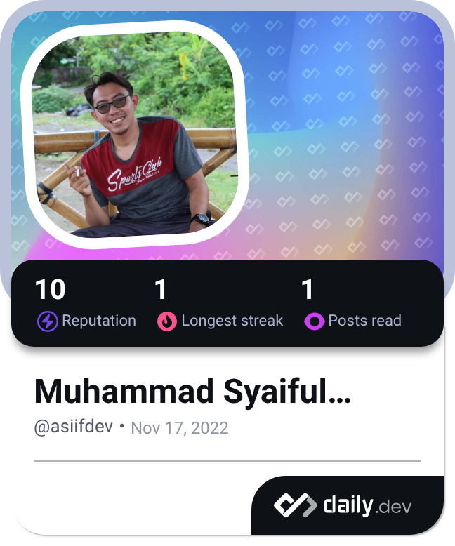 Muhammad Syaiful Anwar's Dev Card