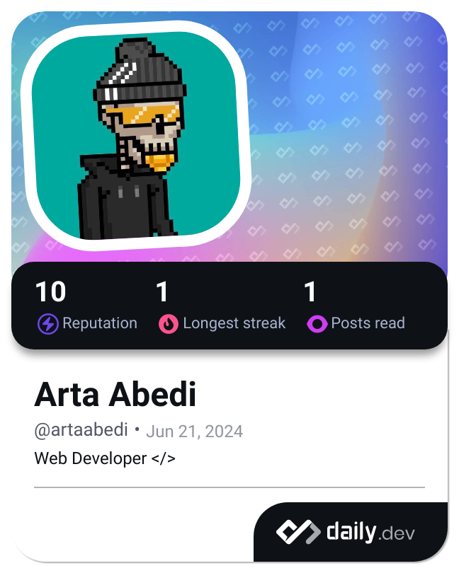 Arta Abedi's Dev Card