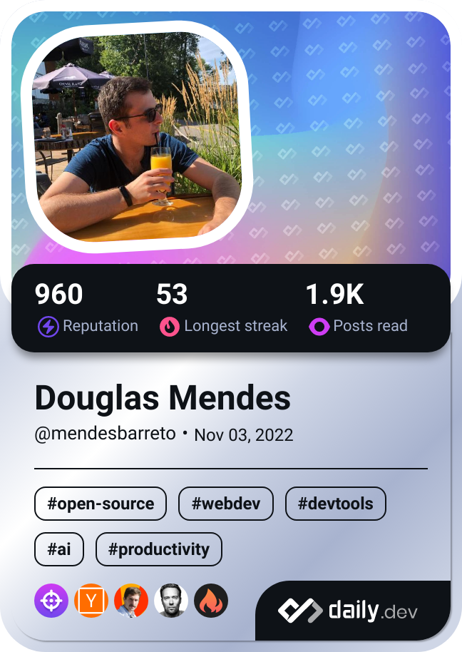 Douglas Mendes's Dev Card