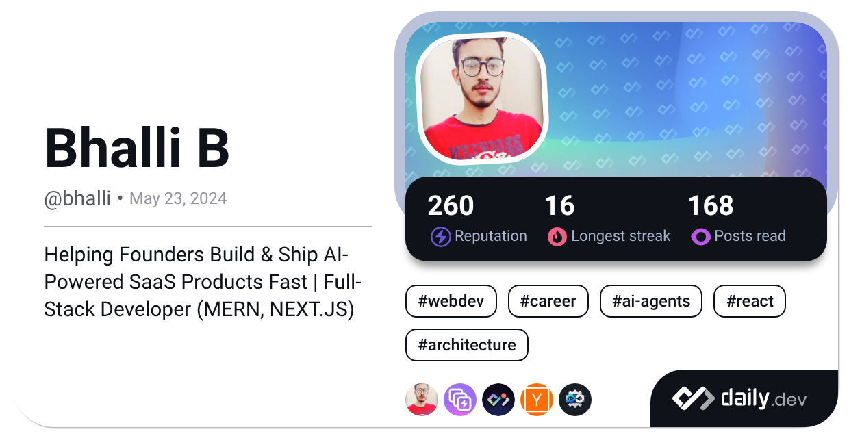 Bhalli B's Dev Card