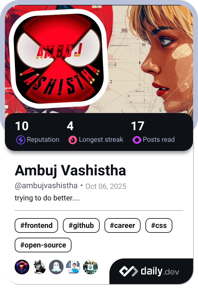 Ambuj Vashistha's Dev Card