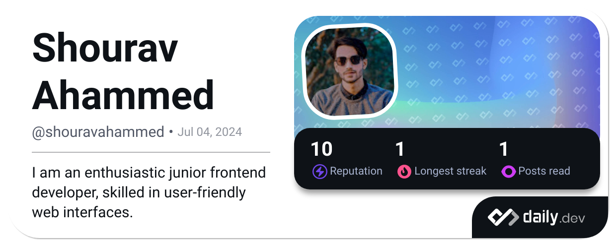 Shourav Ahammed's Dev Card