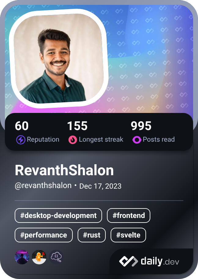 RevanthShalon's Dev Card