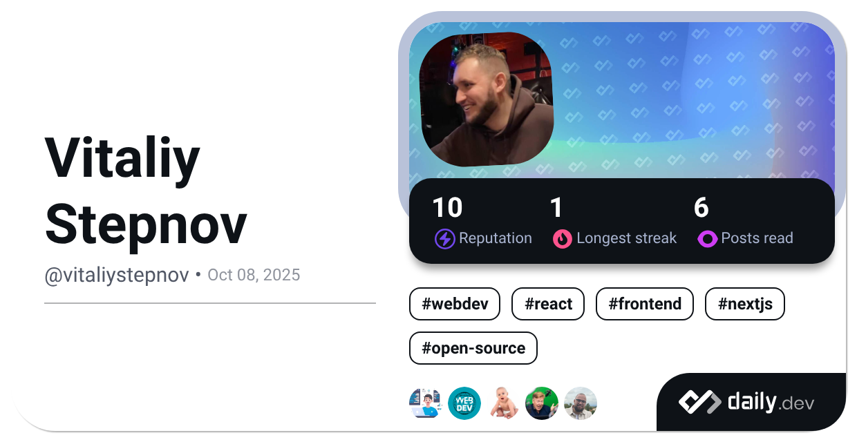 Vitaliy Stepnov's Dev Card