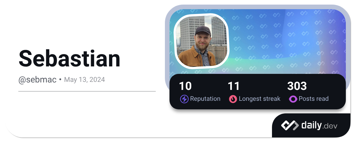 Sebastian (@sebmac) | daily.dev