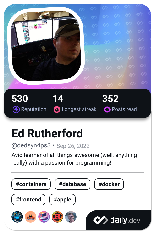 Ed Rutherford's Dev Card