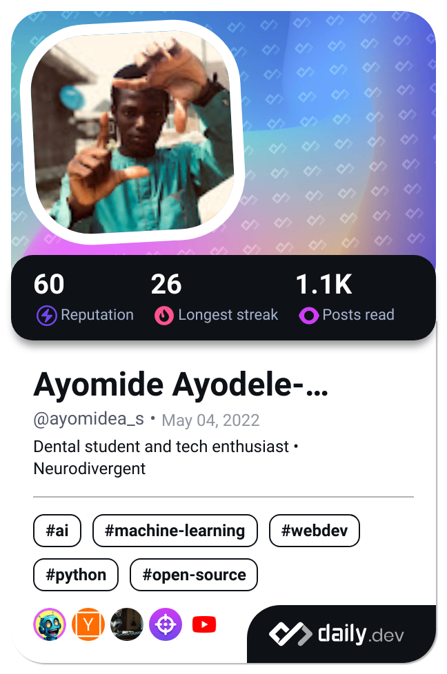 Ayomide Ayodele-Soyebo's Dev Card