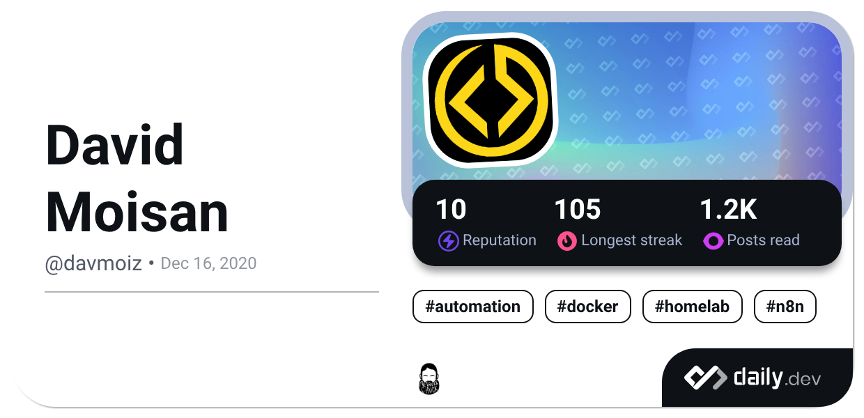 David Moisan's Dev Card