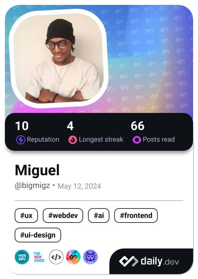 Miguel's Dev Card