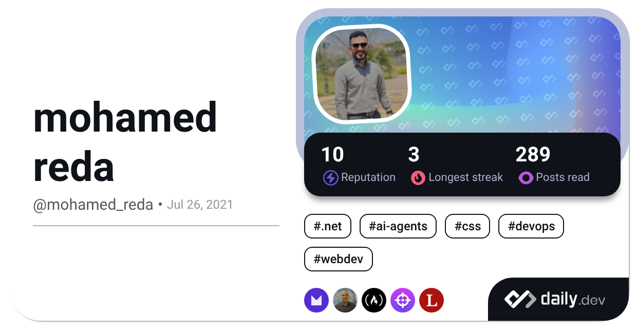 Reda Raghay mohamed reda (@mohamed_reda) | daily.dev