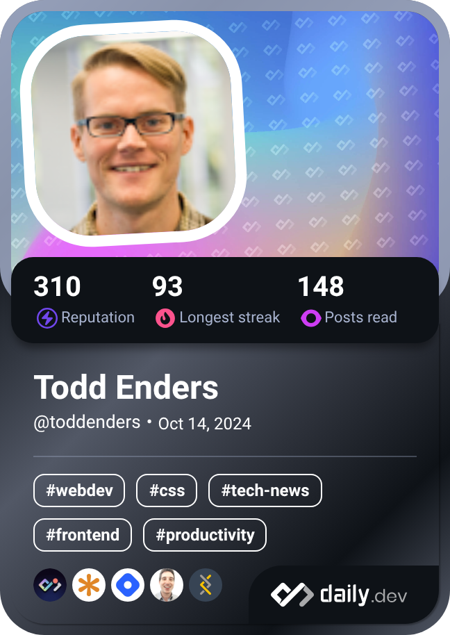 Todd Enders's Dev Card