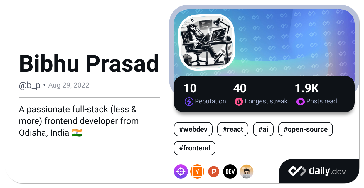Bibhu Prasad's Dev Card
