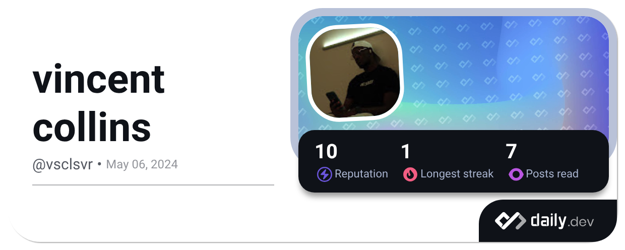 Vincent Collins Rip vincent collins (@vsclsvr) | daily.dev