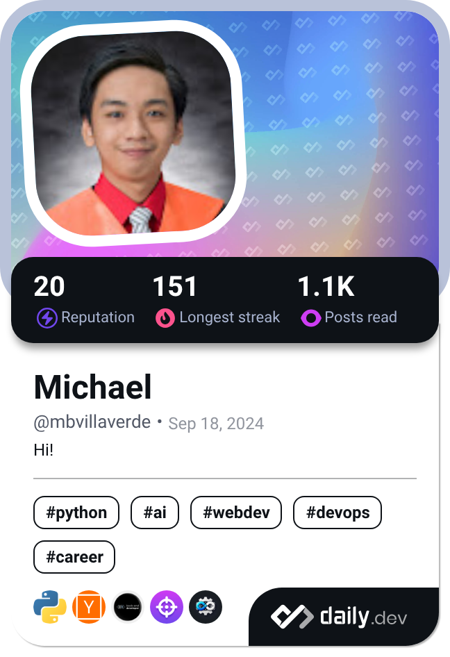 Michael's Dev Card
