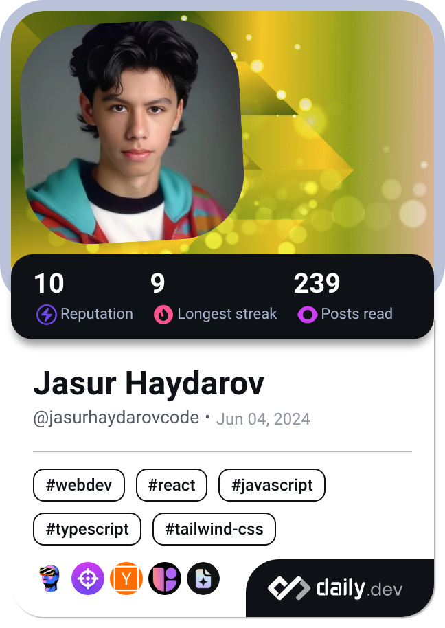 Jasur's Dev Card