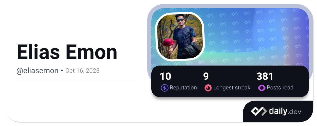 Achievements by Elias Emon (@eliasemon) | daily.dev