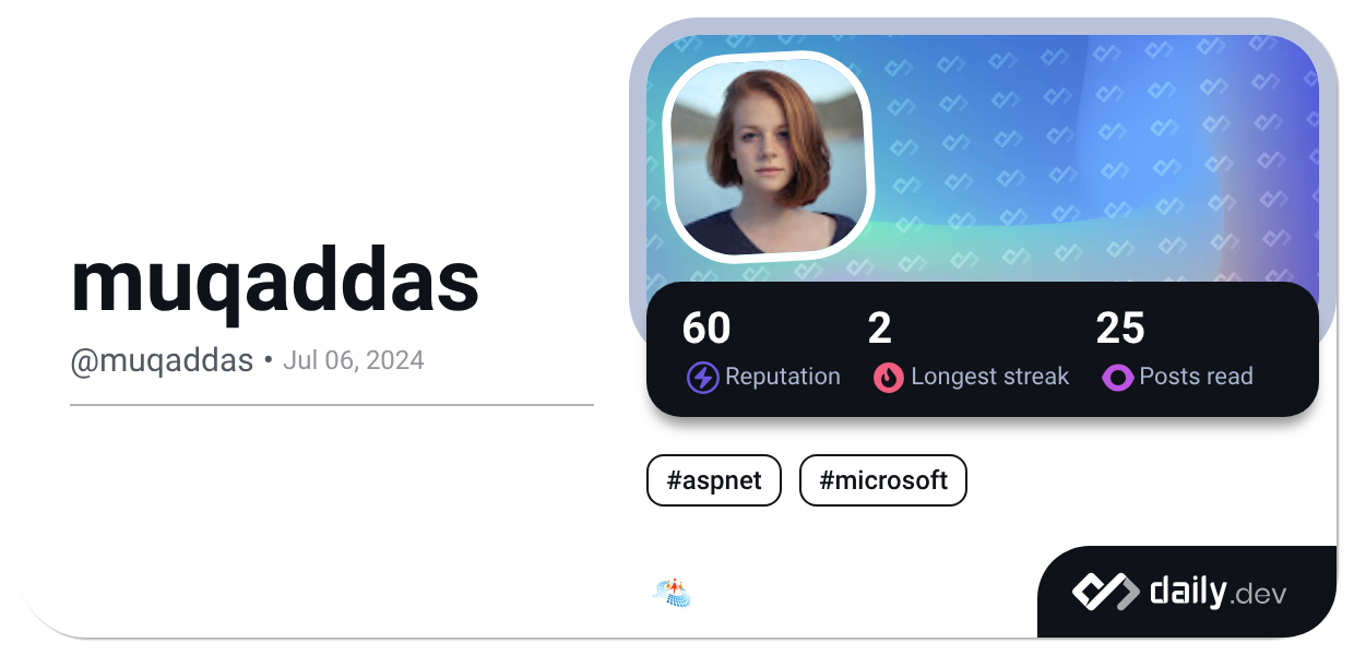 muqaddas (@muqaddas) | daily.dev