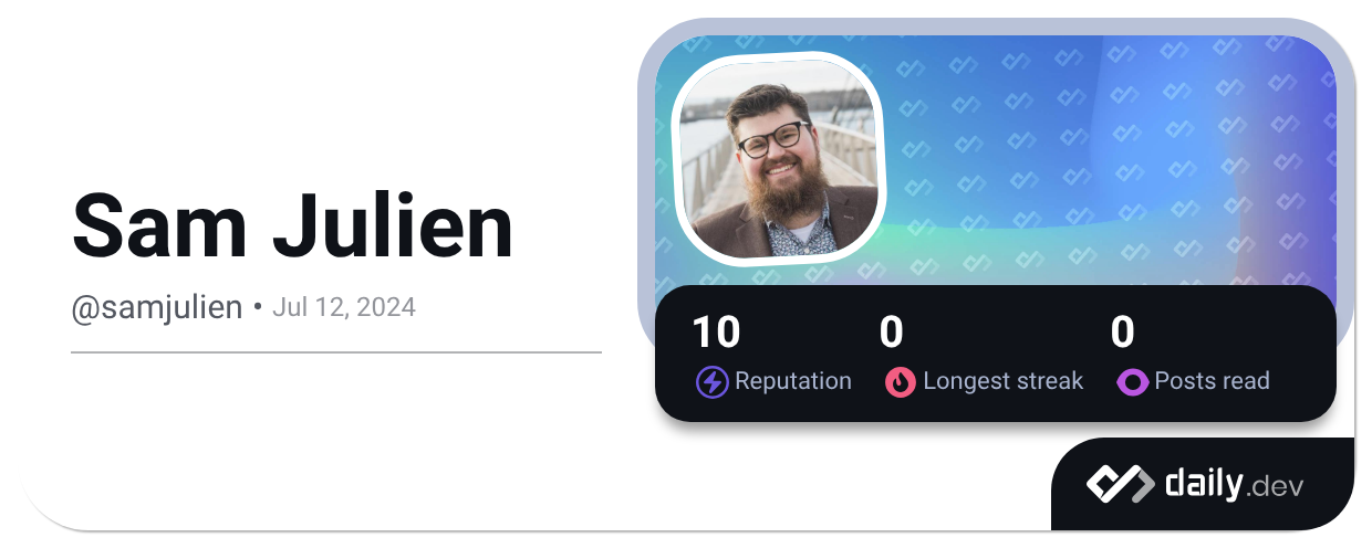 Julien Sam Sam Julien (@samjulien) | daily.dev