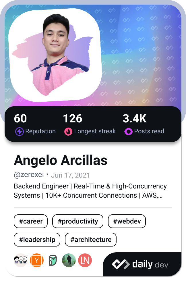 Angelo Arcillas's Dev Card
