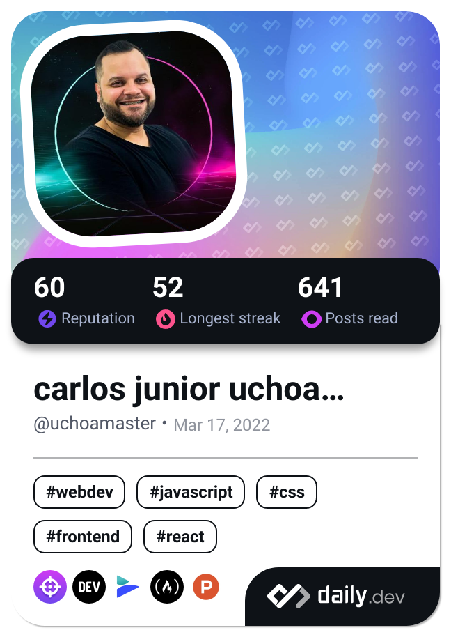 carlos junior uchoa oliveira's Dev Card