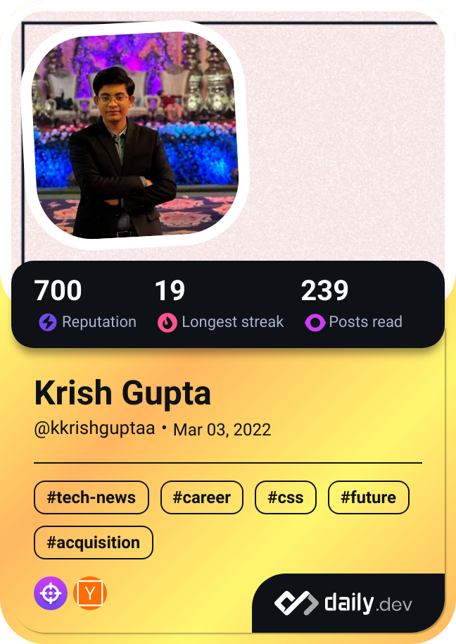 krish's Dev Card