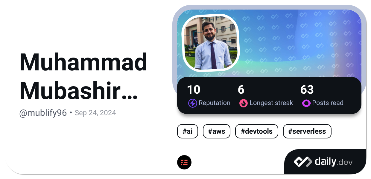 Muhammad Mubashir Quadri's Dev Card