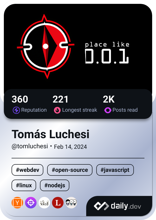 Tomás Luchesi's Dev Card