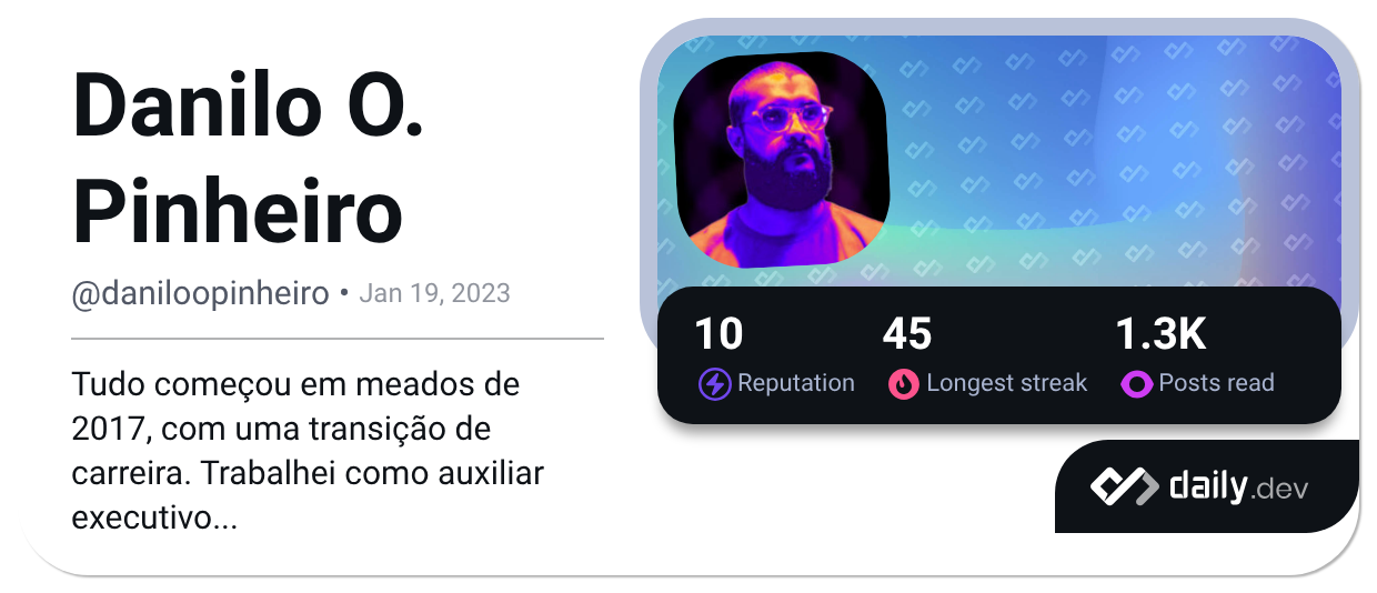 Danilo O. Pinheiro's Dev Card