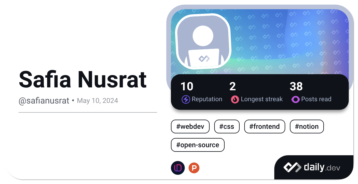 Safia Nusrat (@safianusrat) | daily.dev