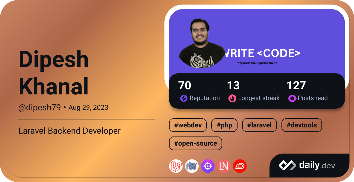 Dipesh Khanal's Dev Card