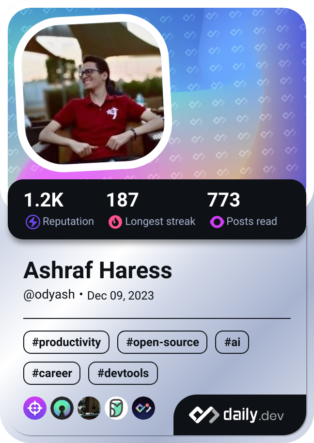 Ashraf Haress's Dev Card