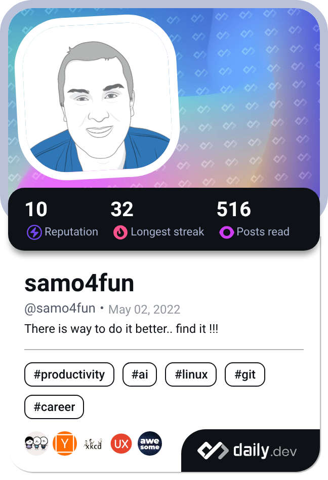 samo4fun's Dev Card