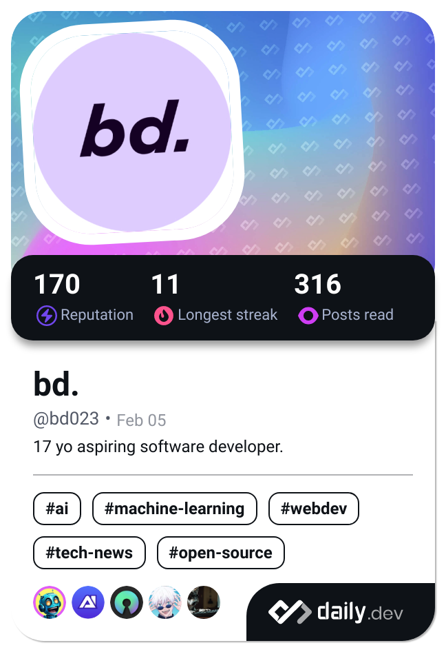 bd's Dev Card
