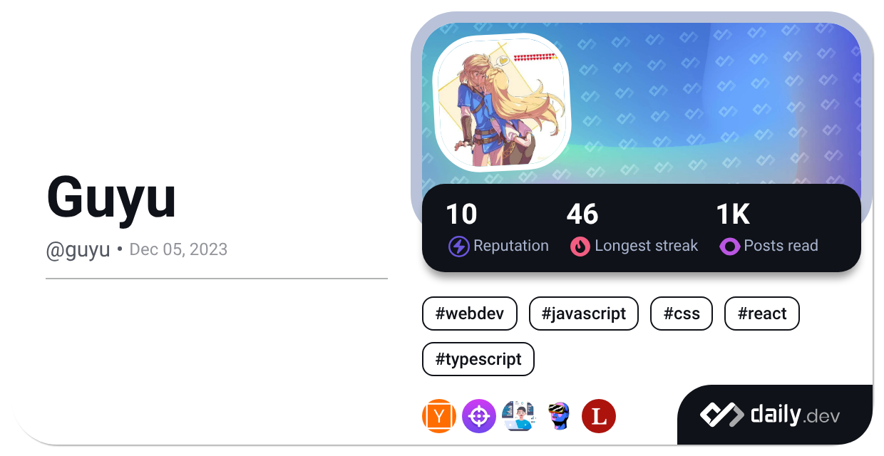 Guyu's Dev Card
