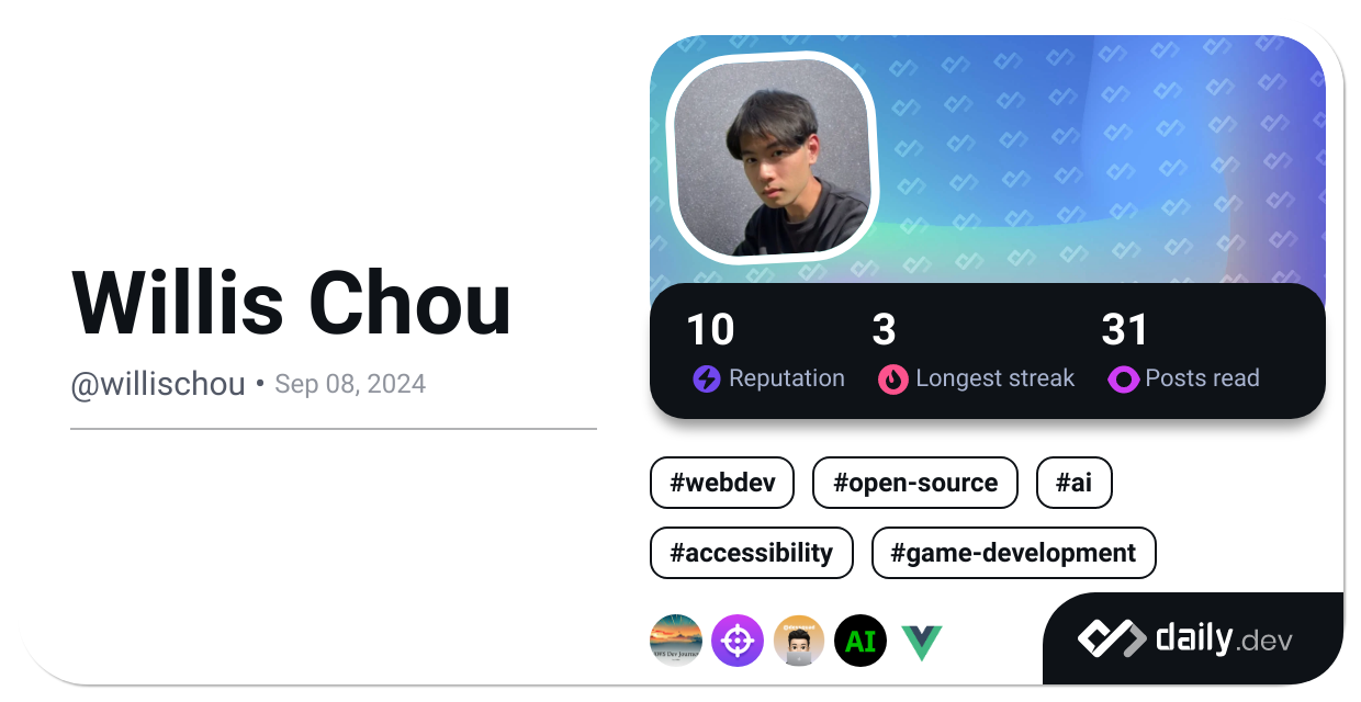 Willis Chou's Dev Card